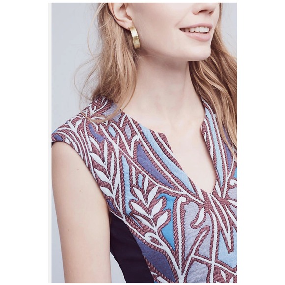 HD in Paris Tapestry Jacquard Sheath Dress Women's Medium Boho Mod Panel Cleo - Picture 3 of 16